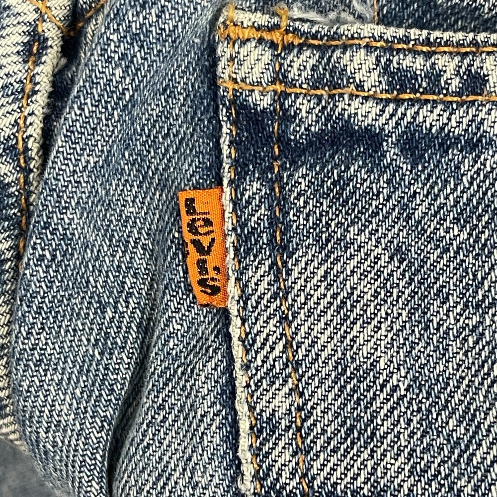 VTG Orange Tag Levis 951‎ Relaxed Tapered Womens 12 Long Denim Blue Jeans *Read - Picture 6 of 11